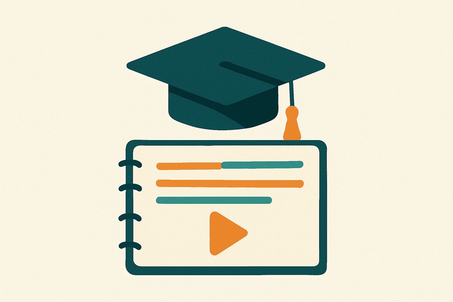 Recorded lecture playlist next to Cornell-style notes and flashcards